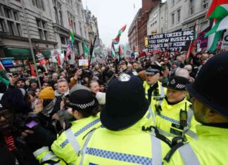 demand-for-release-of-chief-steward-arrested-by-met-police-at-london-rally